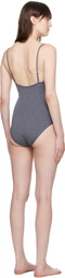 TOTEME Gray Square Neck Swimsuit