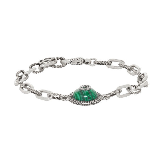 Photo: Gucci Silver and Green Gucci Garden Bracelet