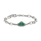 Gucci Silver and Green Gucci Garden Bracelet