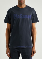 Alexander Mcqueen Logo-print Cotton T-shirt Navy