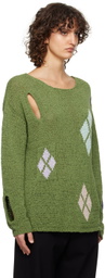 TheOpen Product Green Argyle Sweater