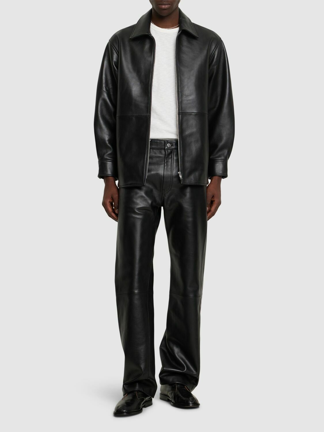 SUNFLOWER Straight Twist Leather Pants
