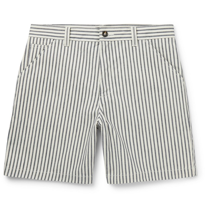 Photo: A.P.C. - Andy Striped Cotton-Twill Shorts - Neutrals