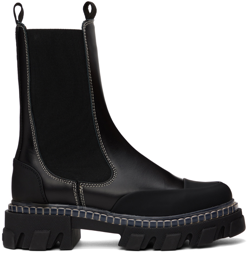 ganni chelsea boots black