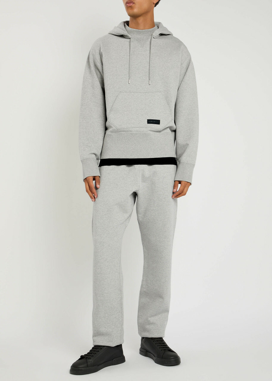 Givenchy Logo Hooded Cotton Sweatshirt Grey