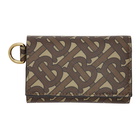 Burberry Brown Monogram E-Canvas Small Finn Wallet