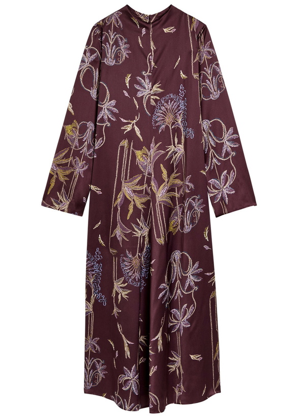 Photo: Forte_forte Printed Satin Midi Dress Burgundy