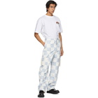 Jacquemus Blue and White Le Pantalon Alzu Cargo Pants