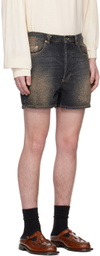 Magliano Black Paint Splatter Denim Shorts