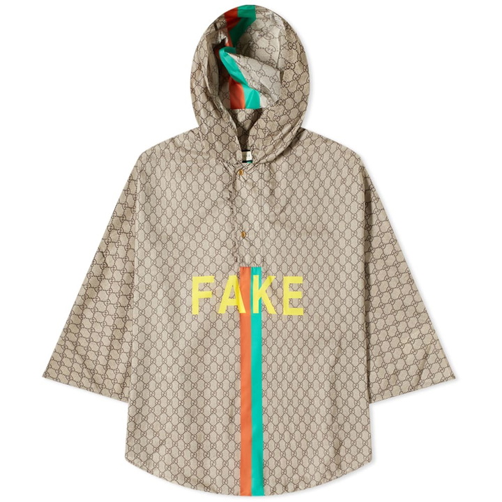 Photo: Gucci Fake Not Jacquard Nylon Poncho