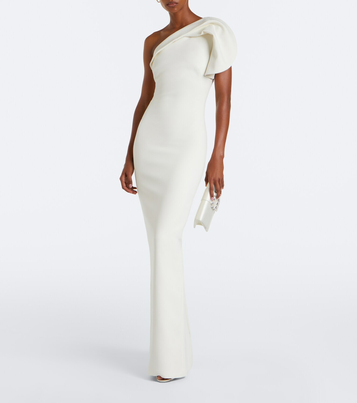 Safiyaa One-shoulder crêpe gown