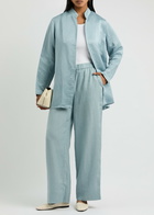 Eileen Fisher Wide-leg Linen Trousers Light Blue