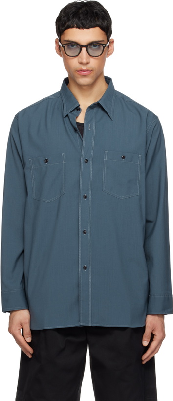 Photo: nanamica Navy Polyester Wool Field Shirt