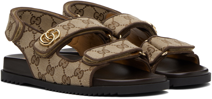 Gucci Double G Logo Leather Sandals - ShopStyle