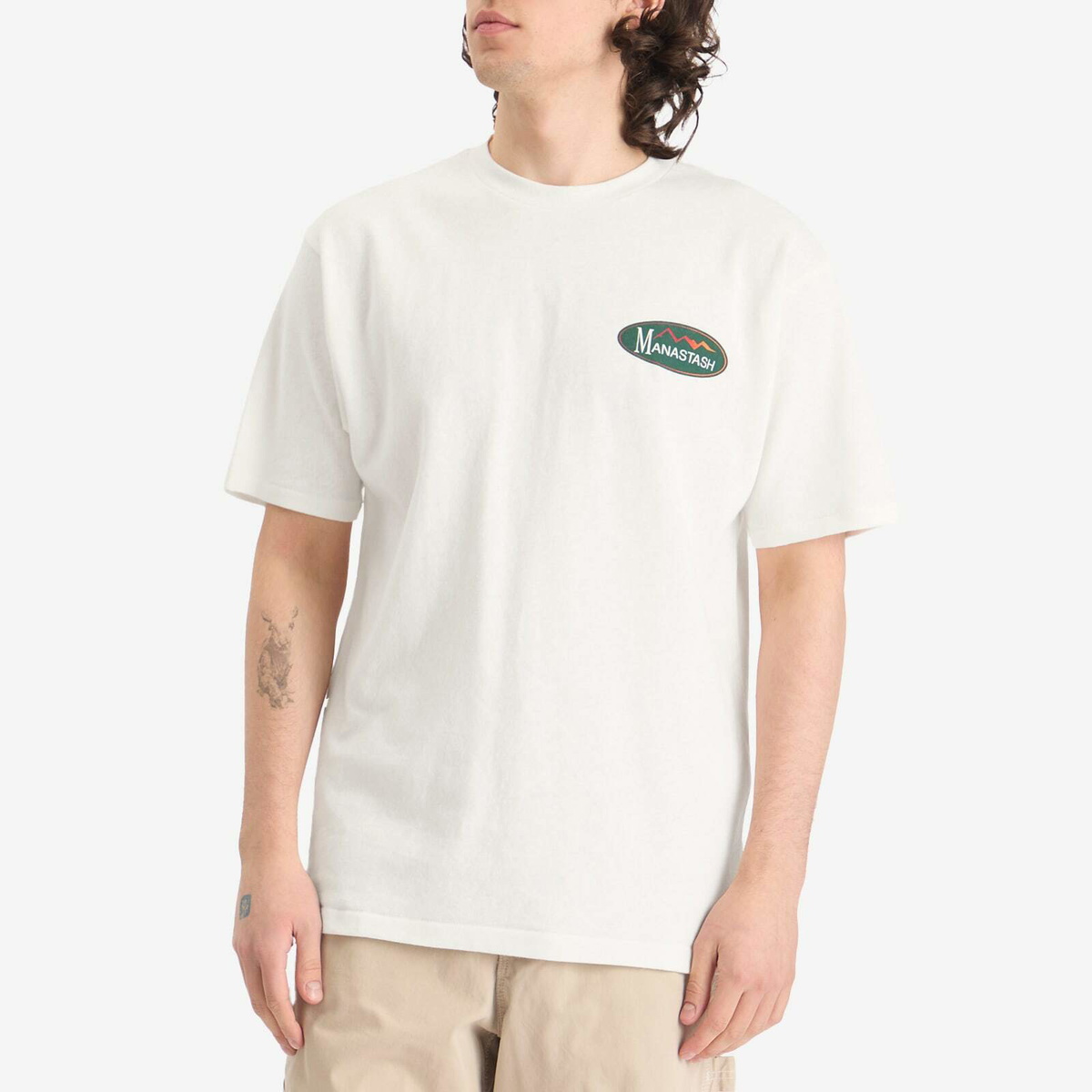 Manastash Men's Hemp Original Logo T-Shirt in White