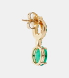 Nadine Aysoy Catena Drop 18kt gold earrings with emeralds