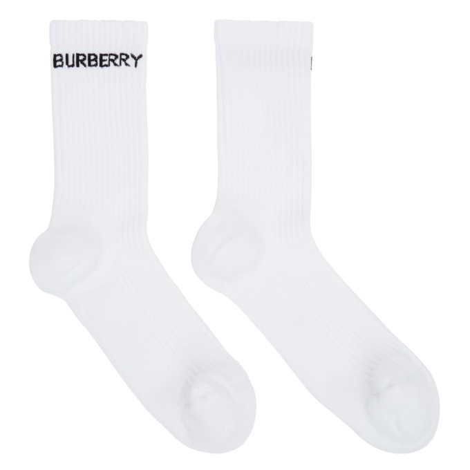 Photo: Burberry White Logo Sports Socks