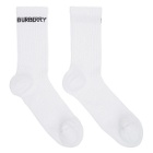 Burberry White Logo Sports Socks