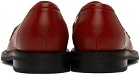 Martine Rose Red Bulb Toe Ring Loafers