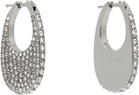 Coperni Silver Crystal-Embellished Medium Swipe Earrings