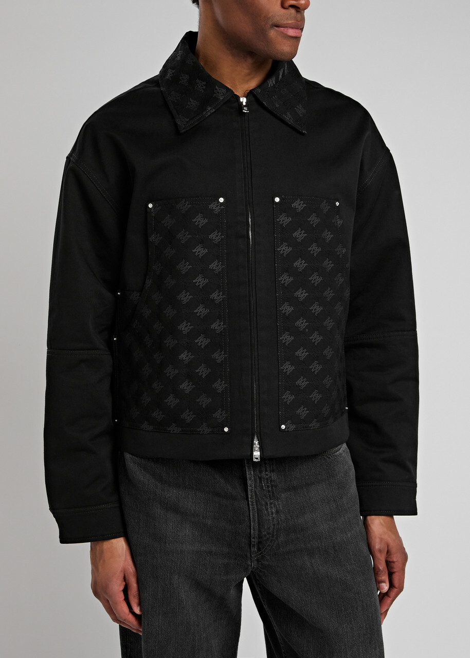 新作・未使用　アミリ　AMIRI　MA QUAD JACQUARD　ジャケット Amiri MA Quad Logo-jacquard Twill Jacket Black Amiri