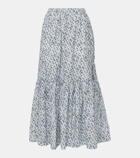 Ganni Floral cotton maxi skirt
