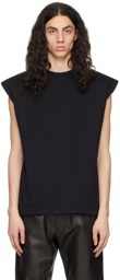 VTMNTS Black Padded Shoulder T-Shirt