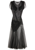 Vivienne Westwood Justina Embroidered-appliqué Mesh Maxi Dress Black