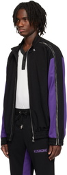 KUSIKOHC Black & Purple Full Zip Fleece Track Jacket