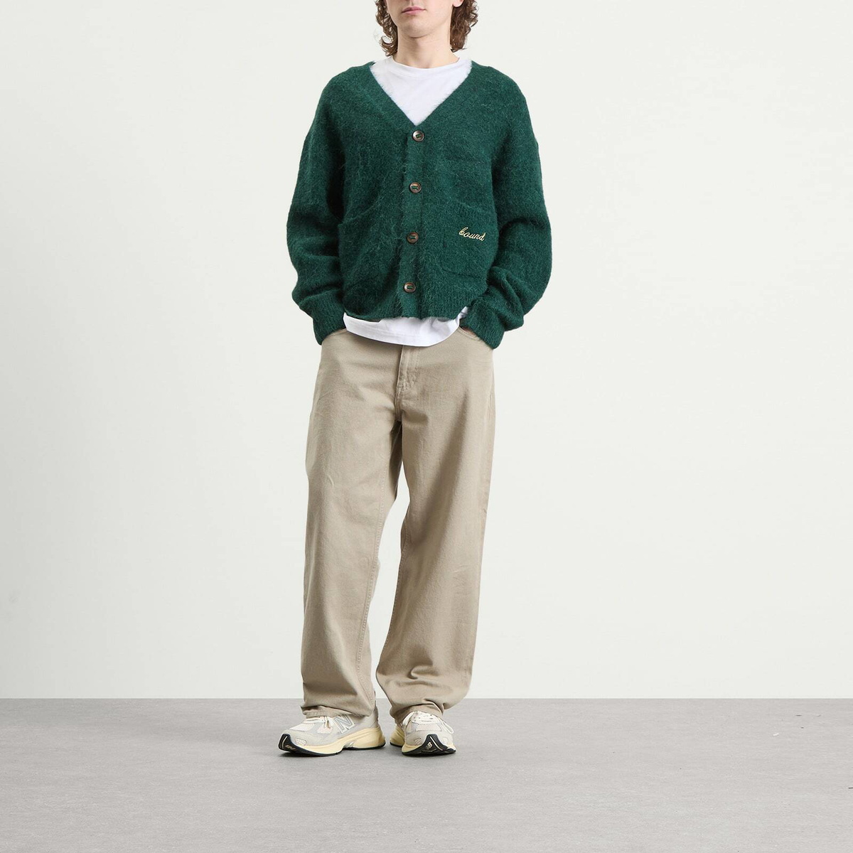 Bound Men's Parker Alpaca Cardigan in Bottle Green