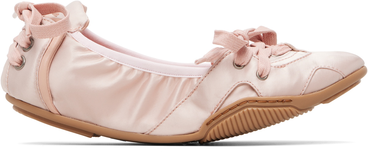 Acne Studios Pink Lace-Up Satin Sneakers