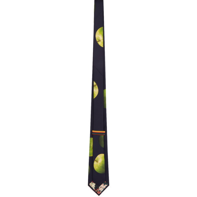 Paul Smith 50th Anniversary Black and Green Apple Tie Paul & Shark