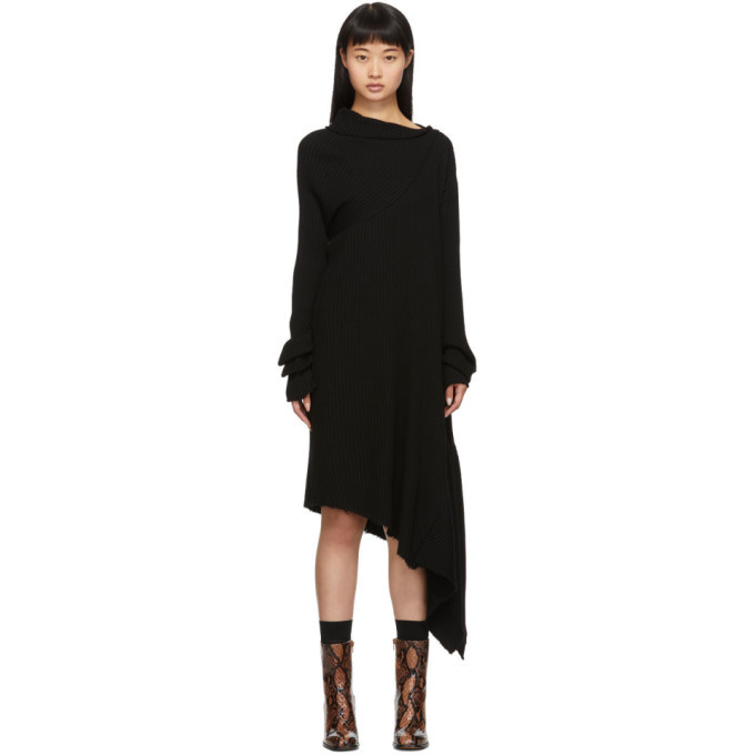 Marques Almeida Black Draped Neck Dress Marques Almeida