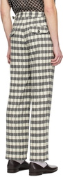 Bode Black & White Check Trousers