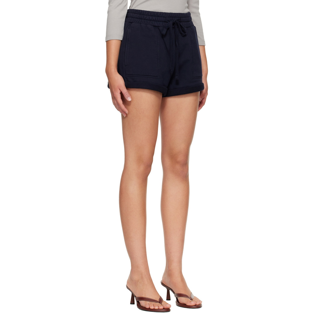 Citizens of Humanity Navy Vivienne Rolled Sweat Shorts