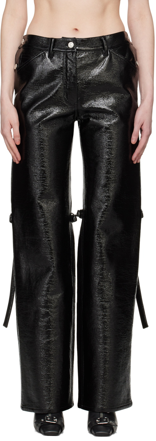 Faux patent leather bodysuit in black - Courreges