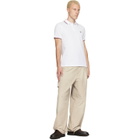 Moncler White Tricolor-Trimmed Cotton Piquet Polo