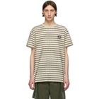 Loewe Off-White and Navy Striped Anagram T-Shirt