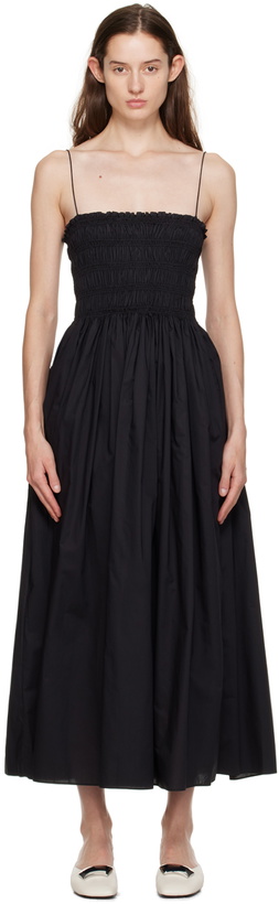 Photo: Matteau Black Shirred Maxi Dress