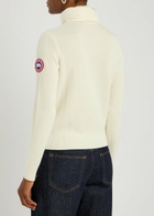 Canada Goose Hybridge Padded Shell and Wool-knit Jacket Cream