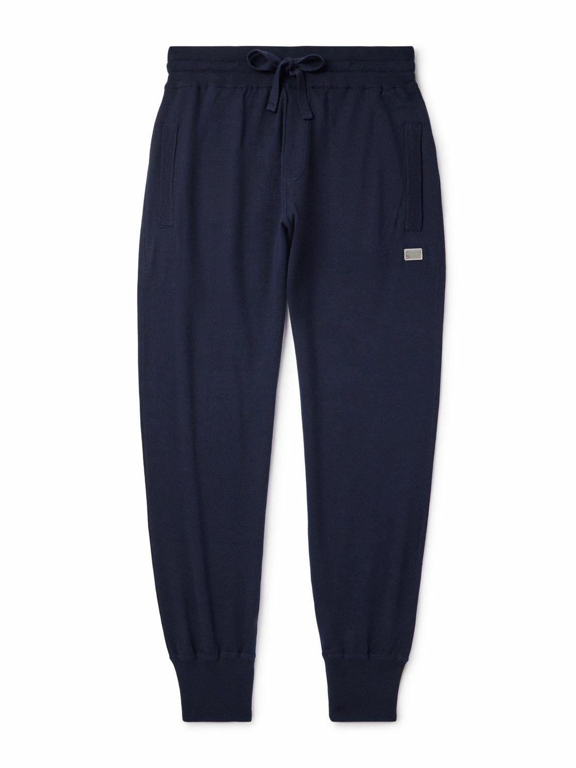 Dolce&Gabbana - Logo-Appliquèd Wool Sweatpants - Blue