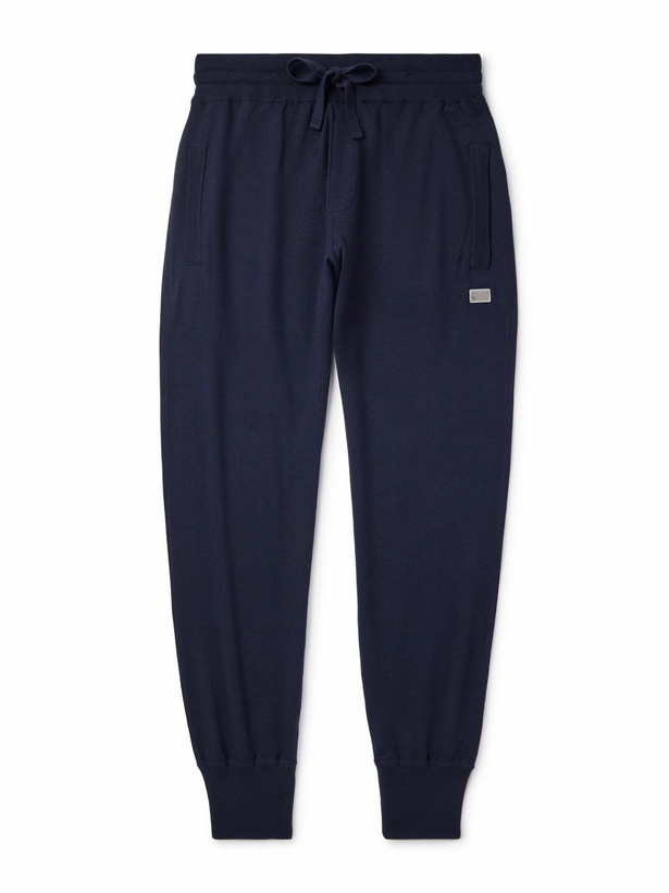 Photo: Dolce&Gabbana - Logo-Appliquèd Wool Sweatpants - Blue