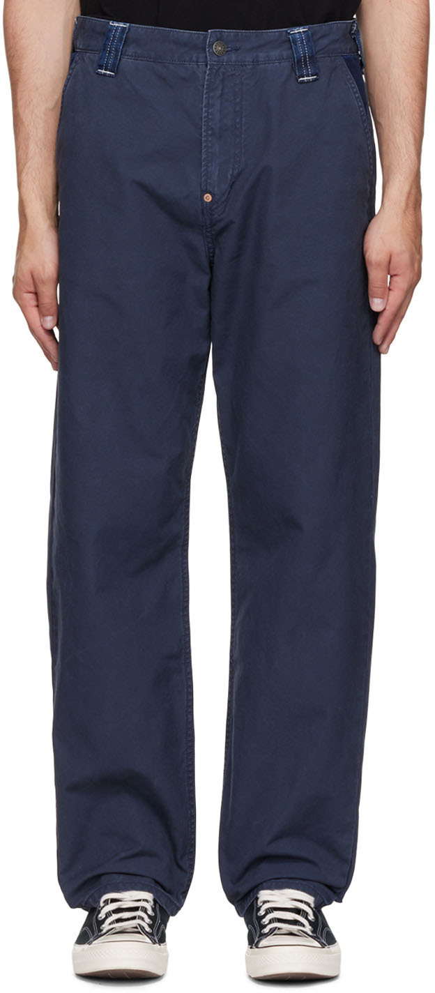 Evisu Navy Cotton Trousers Evisu