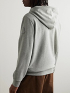 Moncler - Logo-Embroidered Cotton-Jersey Hoodie - Gray