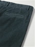 Boglioli - Slim-Fit Tapered Cotton-Blend Corduroy Trousers - Blue