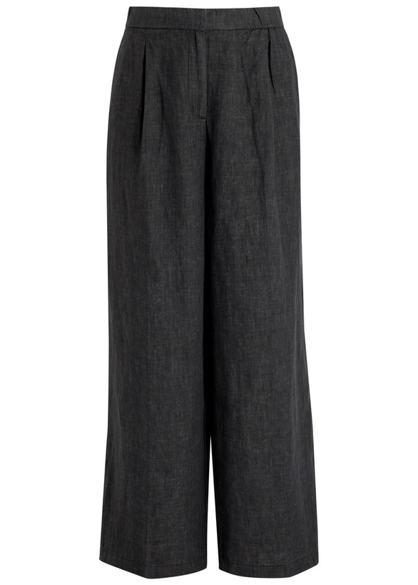 Photo: Eileen Fisher Wide-leg Linen Trousers Charcoal