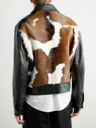 Givenchy - Slim-Fit Belted Cow-Print Calf Hair and Leather Jacket - Brown