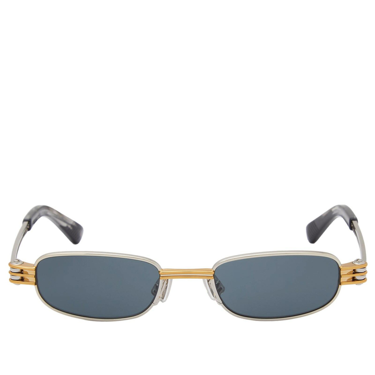 Bottega Veneta Eyewear Bottega Veneta BV1381S Sunglasses in Silver/Blue 