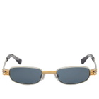 Bottega Veneta Eyewear Bottega Veneta BV1381S Sunglasses in Silver/Blue 