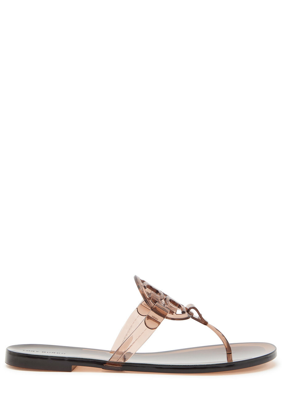 Tory Burch Miller Logo Jelly Sandals Brown